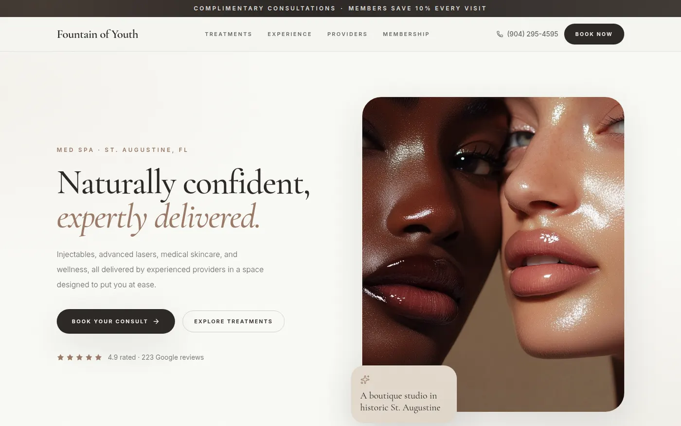 Foy Spa website screenshot