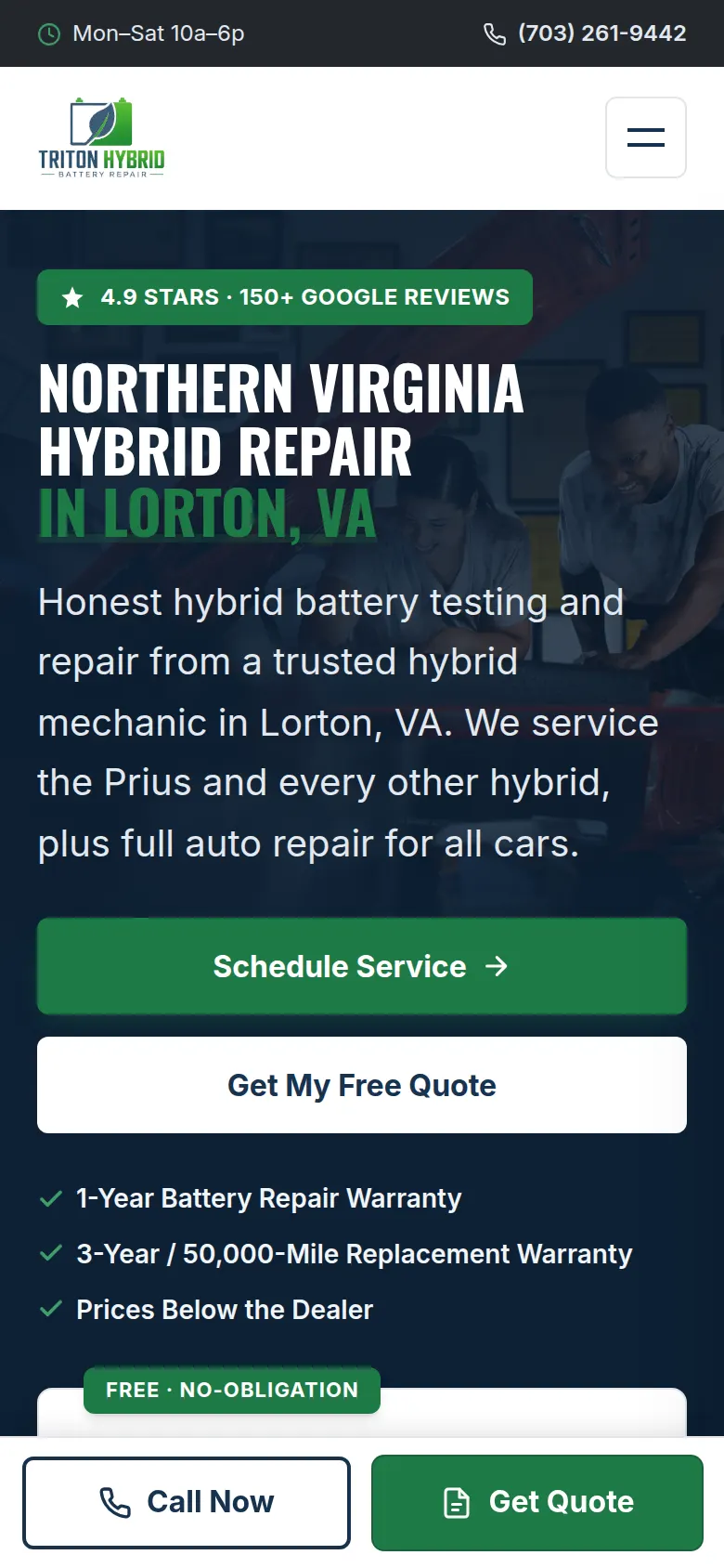 Triton Hybrid mobile website screenshot